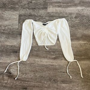 Super cute white off the shoulder top!